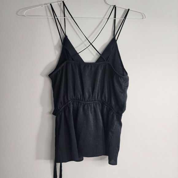 Express Camisole Black Faux Wrap V Neck Spaghetti Strap Women's Size XS - Picture 3 of 6